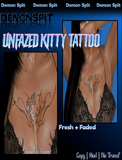 -DS- Unfazed Kitty Chest Tattoo
