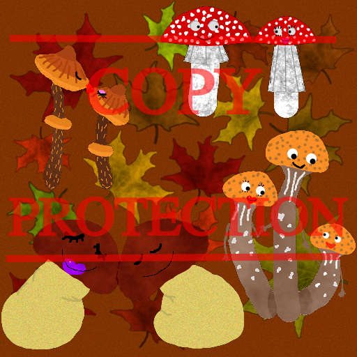 Cartoonish Mushroom + Leaves Pattern Textures