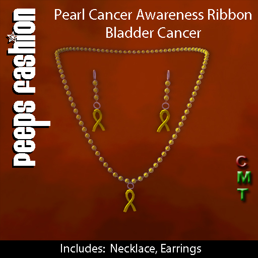 Peeps Jewelry Pearl Cancer Awareness Ribbon Bladder