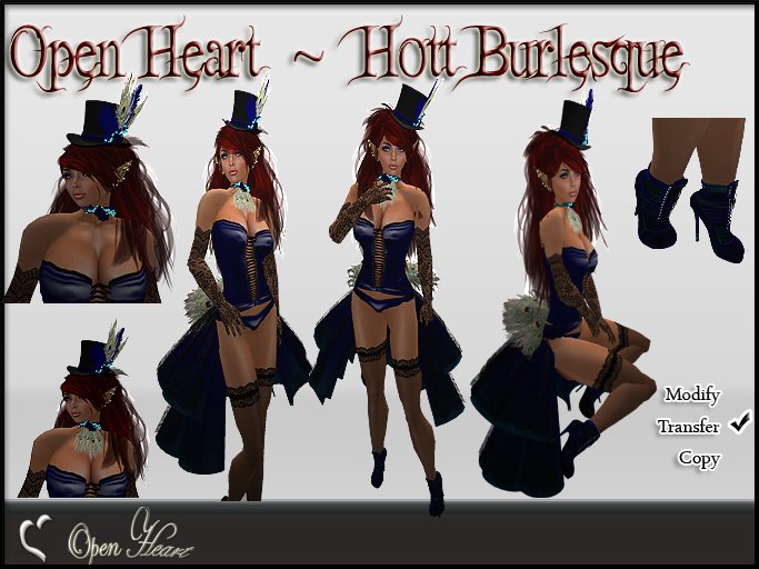 Open Heart ~ Hott Burlesque ~ Dk Blue