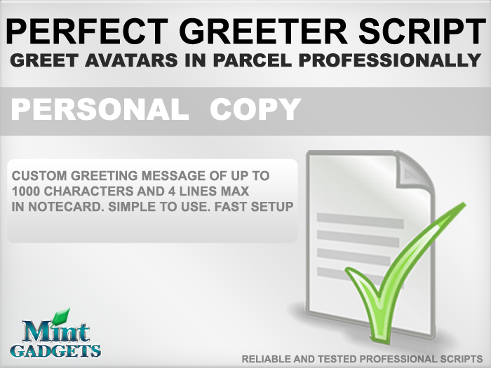 MintScripts - Perfect Greeter Script /Personal