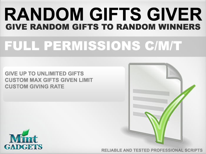 Mint Scripts - Random Gift Giver Script /Full Perms
