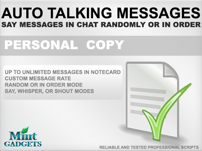 Mint Scripts - Auto Talking Messages In Chat Scripts /Personal