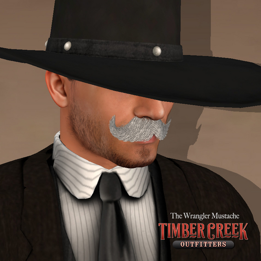 [Timber Creek] The Wrangler Mustache-White