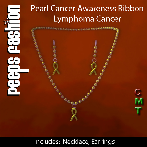Peeps Jewelry Pearl Cancer Awareness Ribbon Lymphoma