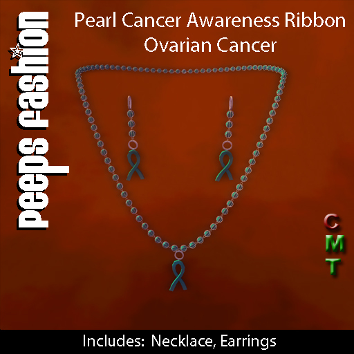 Peeps Jewelry Pearl Cancer Awareness Ribbon Ovarian