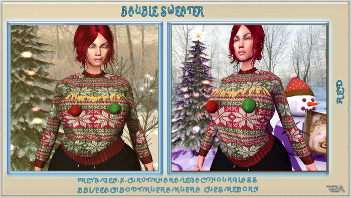 R2A-BAUBLE SWEATER RED