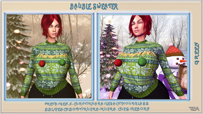 R2A-BAUBLE SWEATER GREEN