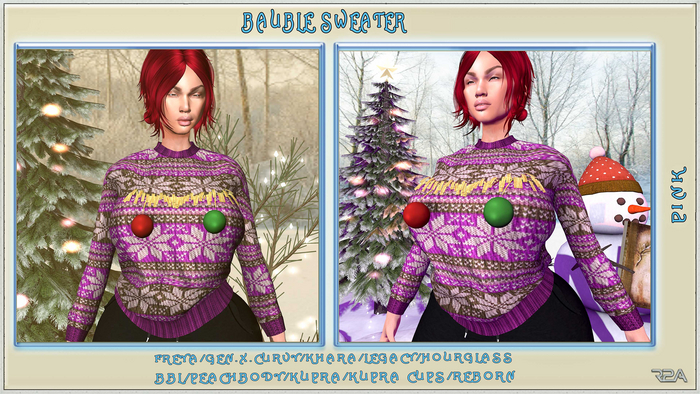 R2A-BAUBLE SWEATER PINK