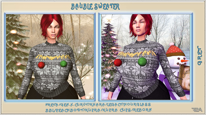 R2A-BAUBLE SWEATER GREY