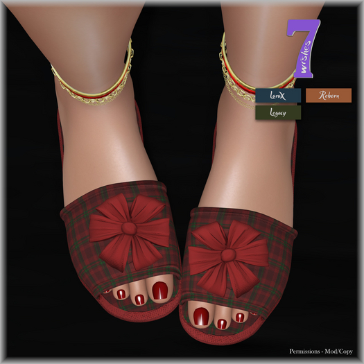 <7w> Lazy Day Slippers w/Bow - Legacy