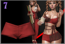 <7w> Lazy Day Shorts - Red ~LaraX, Reborn, Legacy, Senra Jamie~