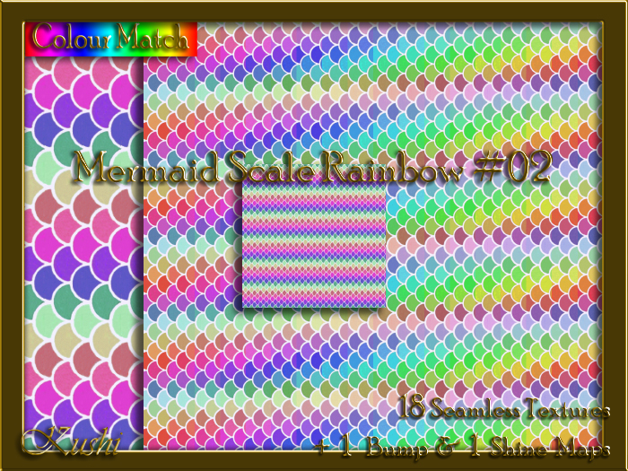 Mermaid Scale Rainbow #02 Seamless Texture Pack