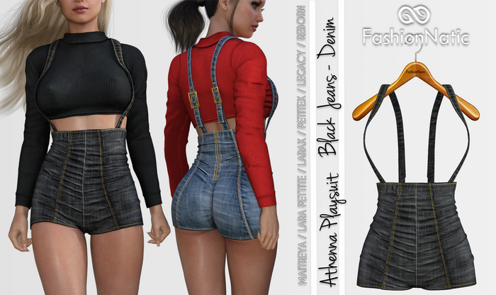 Shorts Athenna Black Denim - Jeans - FashionNatic