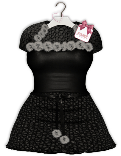 [FAME] Dress - Fluffy / Black (Promo 75% off)