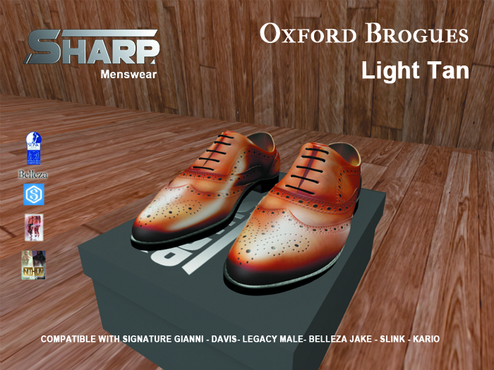 SHARP brogues light tan box set