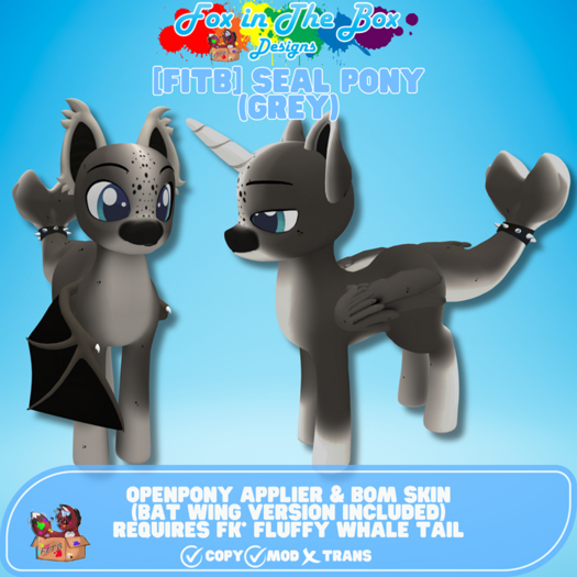 [FITB] Seal Pony Grey