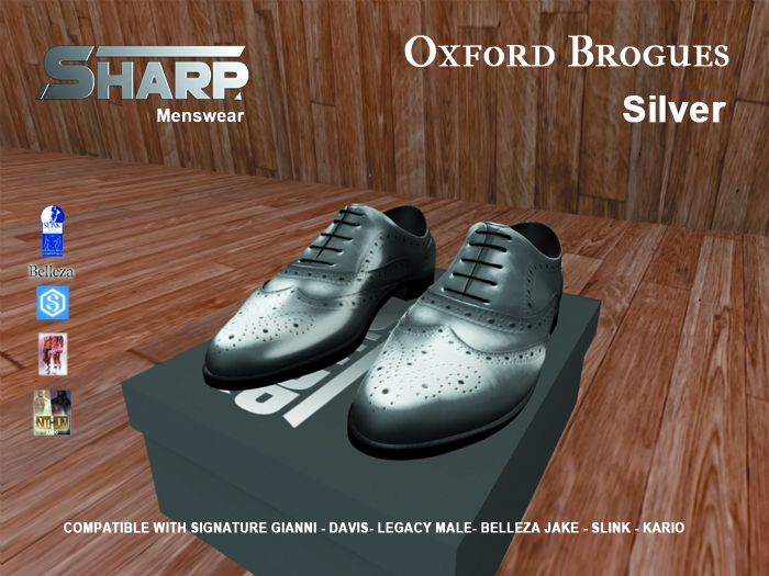 SHARP brogues Silver box set