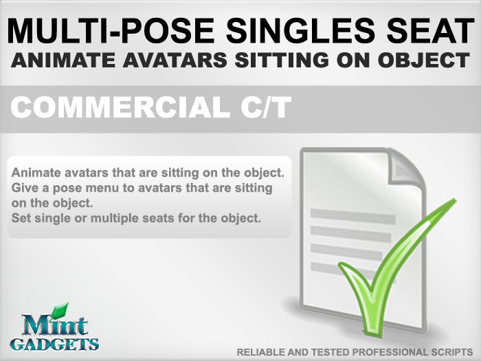Multi-Pose Singles Seat Script /Commercial