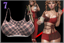 <7w> Lazy Day Halter w/Bow - Pink Plaid ~LaraX, Reborn, Juicy, Waifu, Legacy, Senra Jamie~