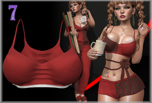 <7w> Lazy Day Halter w/Bow - Red ~LaraX, Reborn, Juicy, Waifu, Legacy, Senra Jamie~