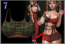<7w> Lazy Day Halter w/Bow - Xmas Green Plaid ~LaraX, Reborn, Juicy, Waifu, Legacy, Senra Jamie~