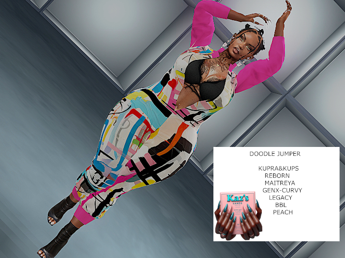 DOODLE JUMPER PINK SLEEVES