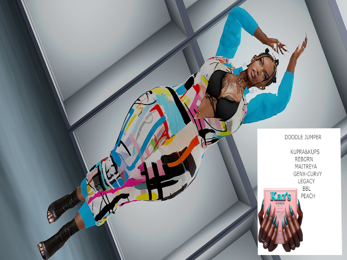 DOODLE JUMPER BLUE SLEEVES