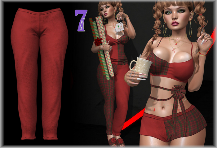 <7w> Lazy Day Pants - Red ~LaraX, Reborn, Legacy, Senra Jamie~