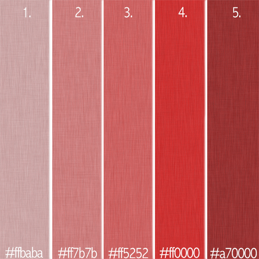 5pc Linen texture red palette =Full Perm=