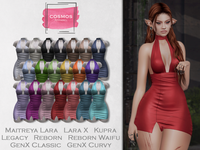 [COSMOS] Amber Neckholder Dress Colors / 20 Colors Demo