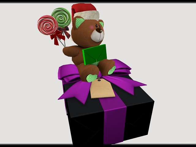 [AE] - Gift Box Shop - Gift Box and Xmas Teddy w Cabdy 4A