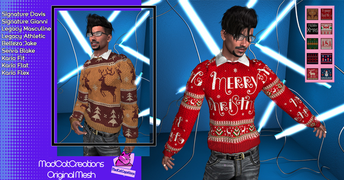 MCC - men - Ugly xmas sweater n collar w HUD