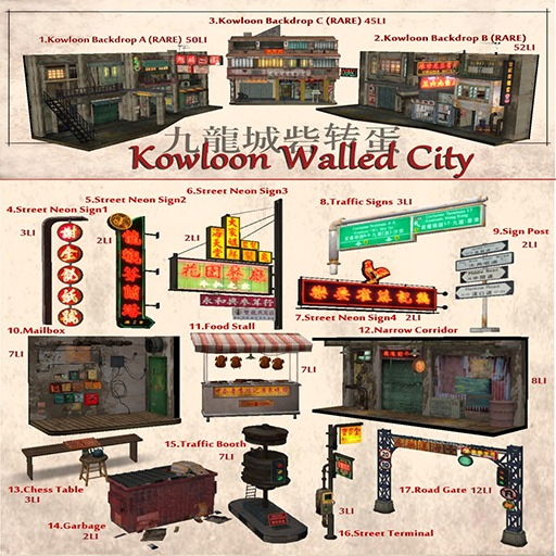 **JPK Kowloon Walled City -1.Backdrop A- (RARE)