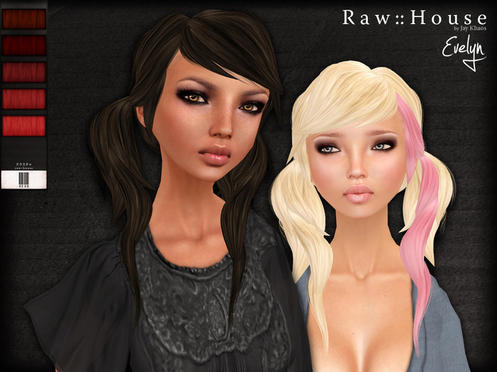 RAW HOUSE :: Evelyn Hair [Reds] w/ texture change highlights