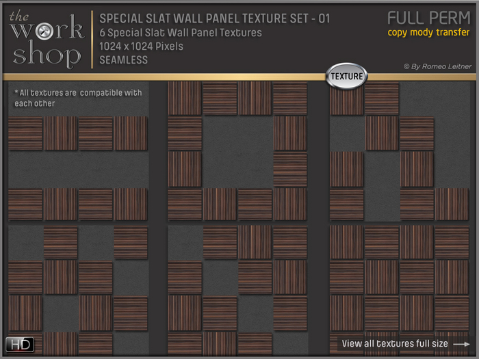SPECIAL SLAT WALL PANEL TEXTURE SET - 01