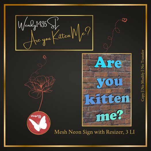 Wendy1435SL | Are you Kitten Me | Neon Sign 