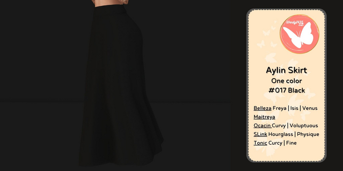 Wendy1435SL | Aylin Skirt Basics | #017 Black 
