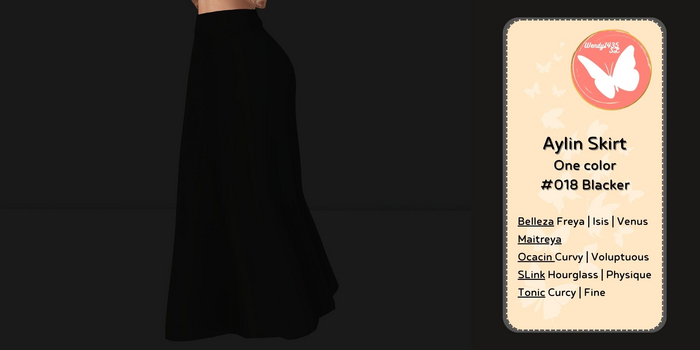 Wendy1435SL | Aylin Skirt Basics | #018 Blacker 