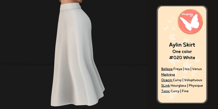 Wendy1435SL | Aylin Skirt Basics | #020 White 