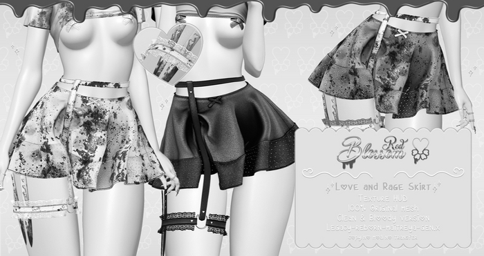{ Red Blossom } Love and Rage Skirt { DEMO }