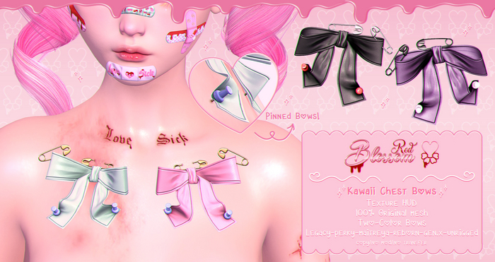 { Red Blossom } Kawaii Chest Bows