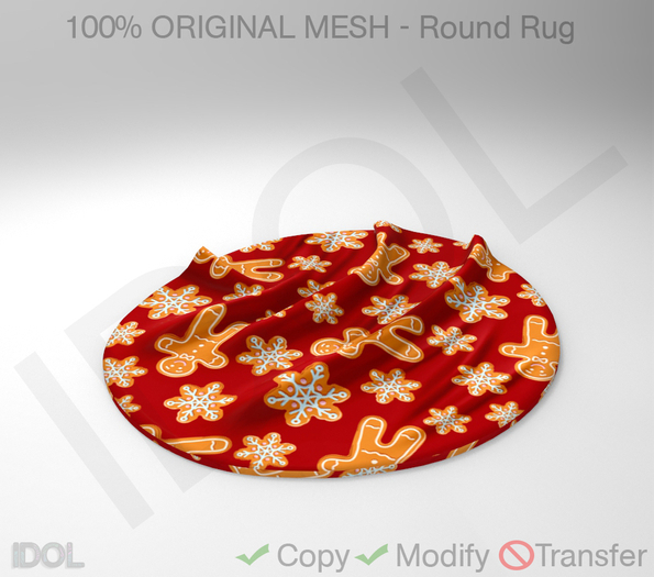 Christmas Gingerbread Round Rug