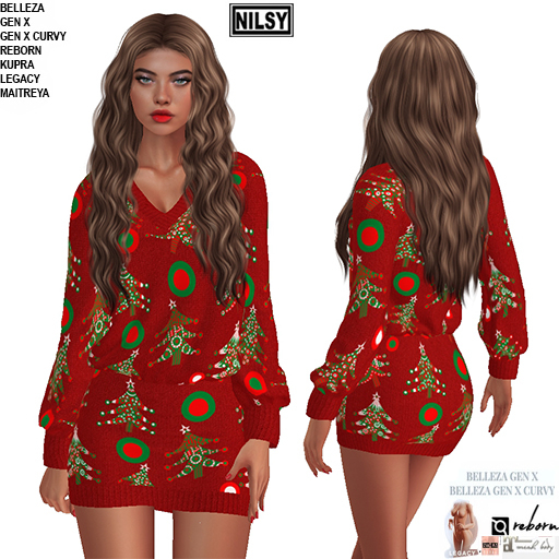 CHRISTMAS DRESS,MESH BODY