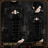=^.^= Curious Kitties - Evaplaid Top - Black