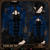 =^.^= Curious Kitties - Evaplaid Top - Blue 