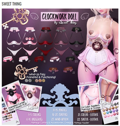 Sweet Thing. Clockwork Doll Panties - White (box)