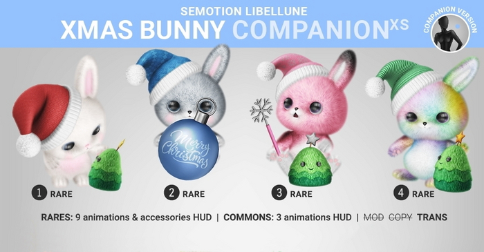 4 RARES Xmas Bunny SET