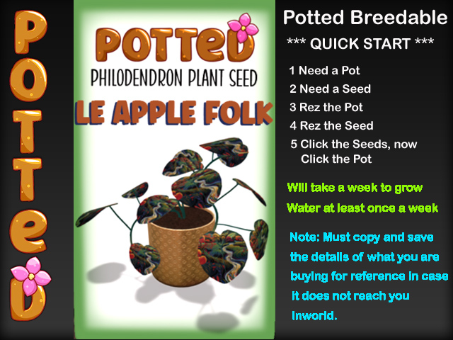 Potted: Starter Philodendron Plant Seed: LE Apple Folk