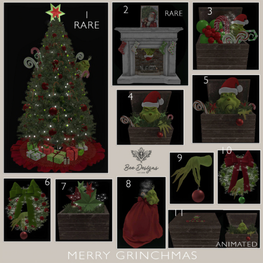 02 Bee Designs Merry Grinchmas  RARE